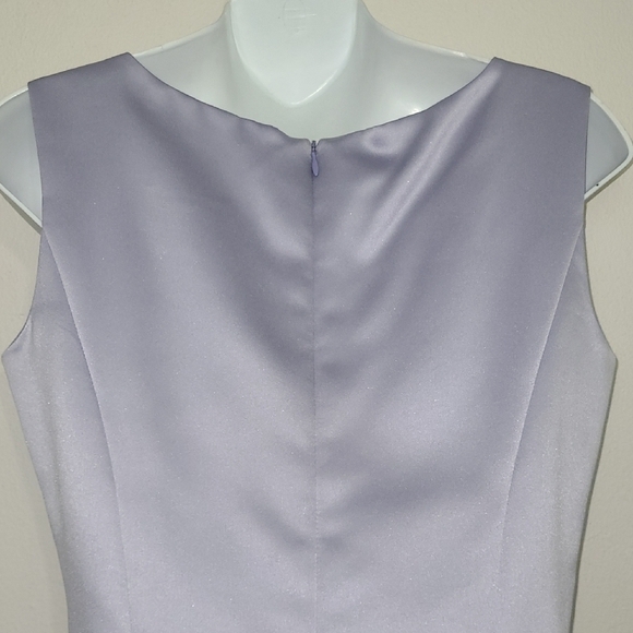 Formal Dress Gown Maxi Elegant Satin Pastel Lavender Purple Matching Scarf Zip - Picture 2 of 9